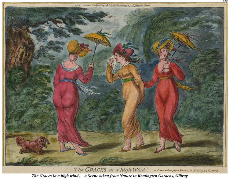 The Graces in a high Wind James Gillray